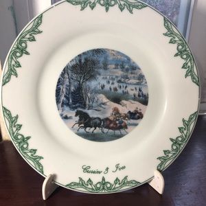 Courier and Ives 2002 Central Park in winter plate